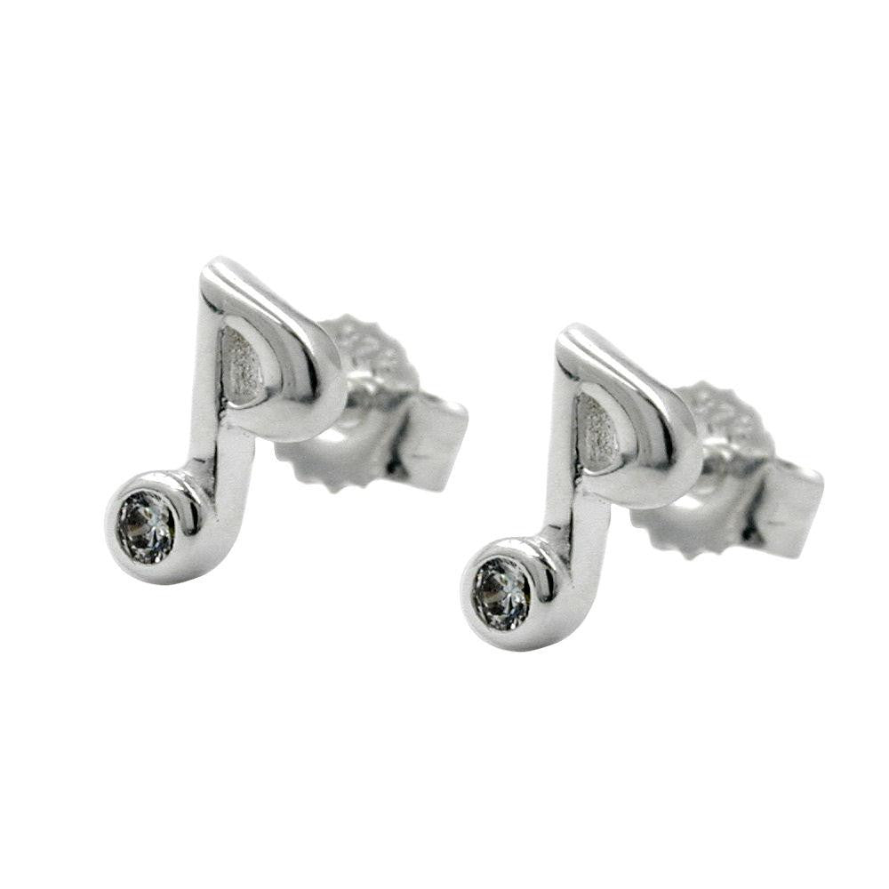 Stud Earrings Quaver Note Silver 925