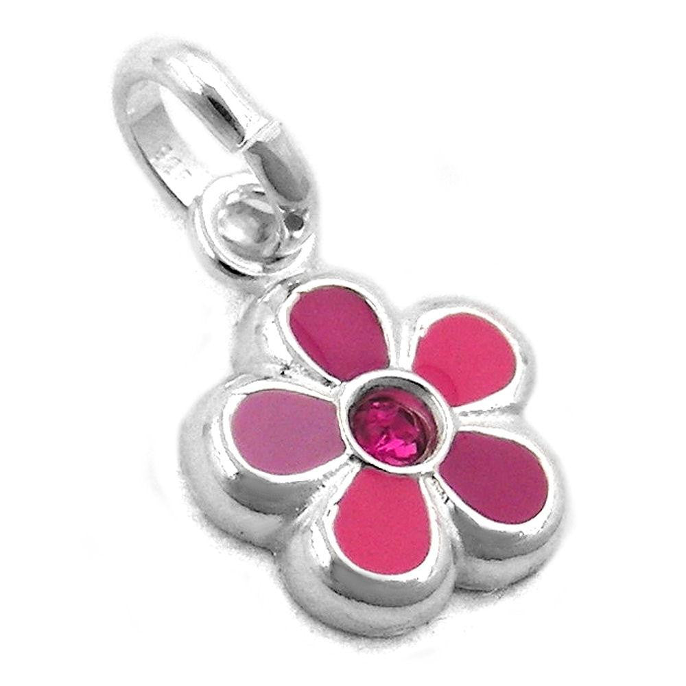 Pendant For Children Pink Flower Silver 925