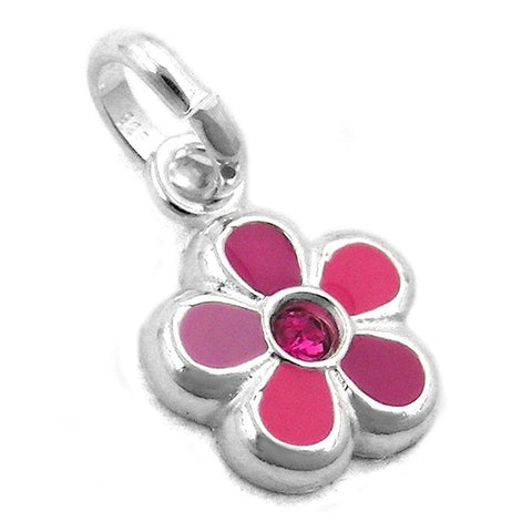 Pendant For Children Pink Flower Silver 925