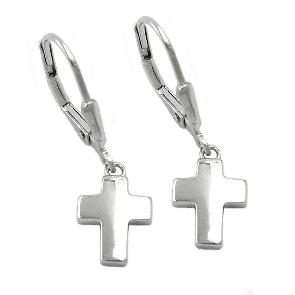 Leverback Earrings Cross Silver 925