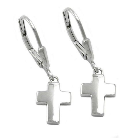 Leverback Earrings Cross Silver 925