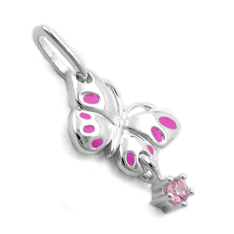 Pendant Pink Butterfly Silver 925