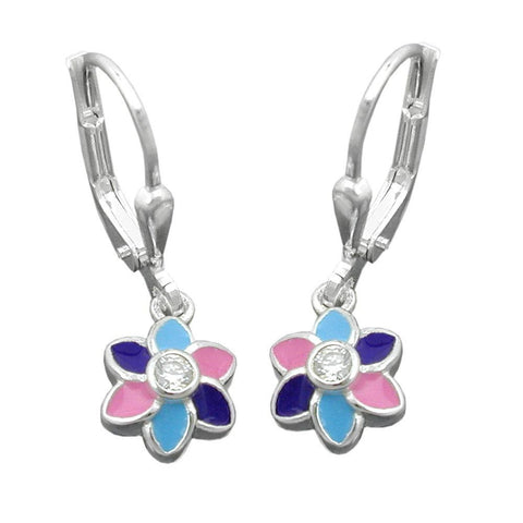 Leverbacks Flower Multicolor Silver 925