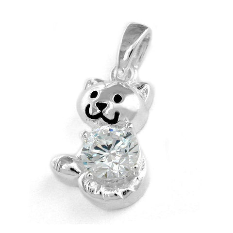 Pendant Cat With Zirconia Silver 925