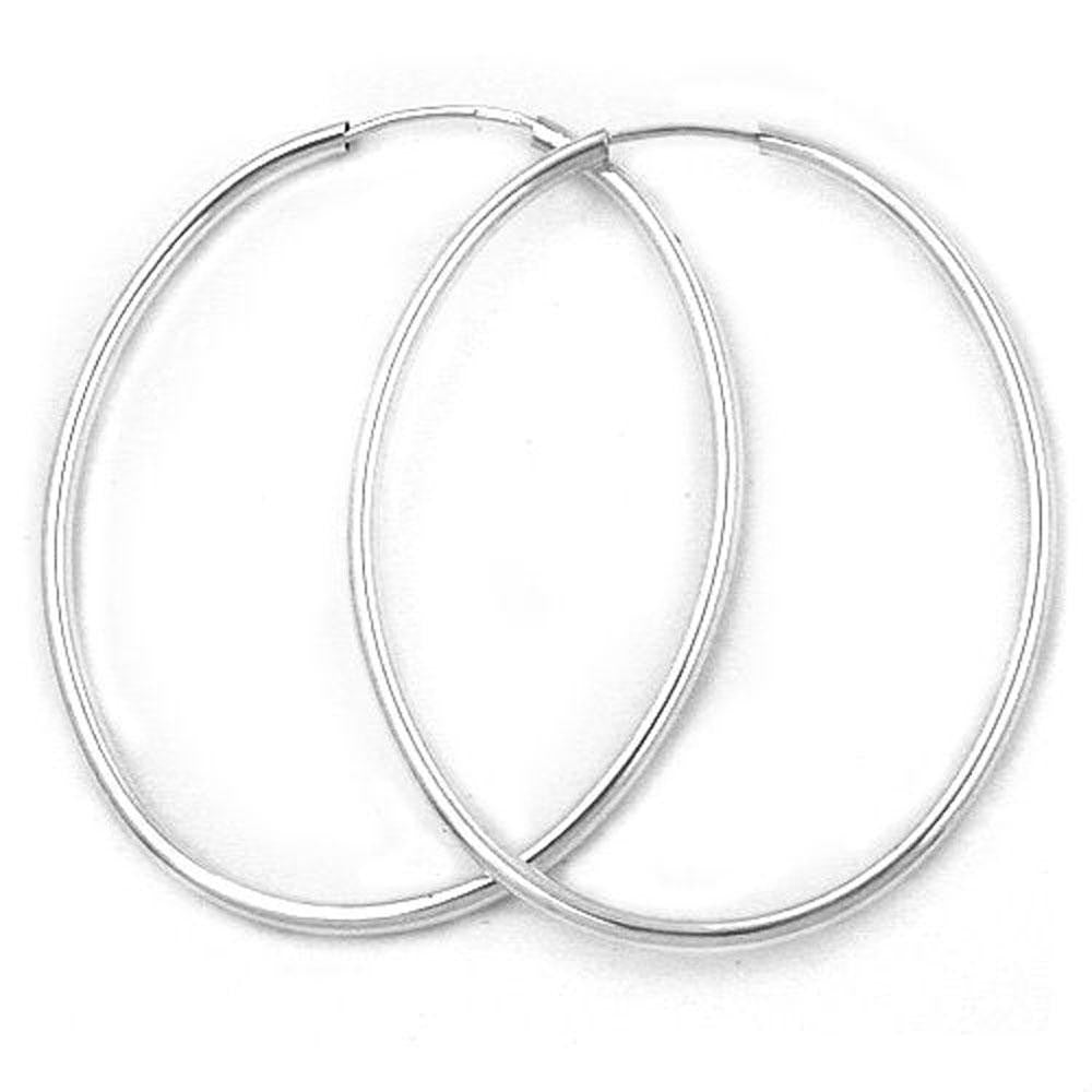 Hoop Earrings Oval 51mm Silver 925