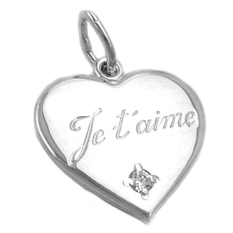 Pendant Heart Je T'aime Silver 925