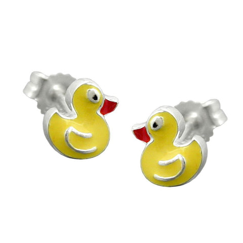 Earring Studs Yellow Duck Silver 925