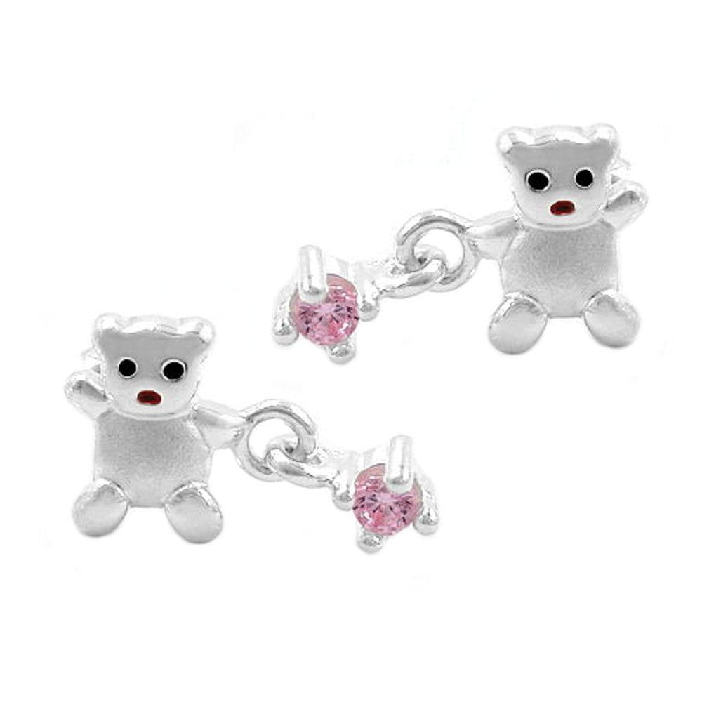 Earrings Bear Zirconia Silver 925