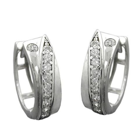 Hoop Earrings With Zirconias Silver 925