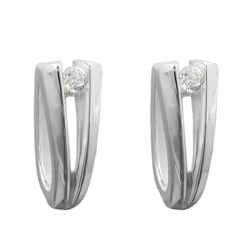 Hoop Earrings Zirconia Silver 925