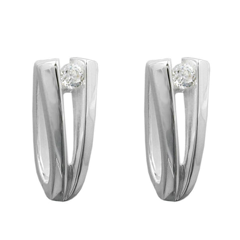 Hoop Earrings Zirconia Silver 925