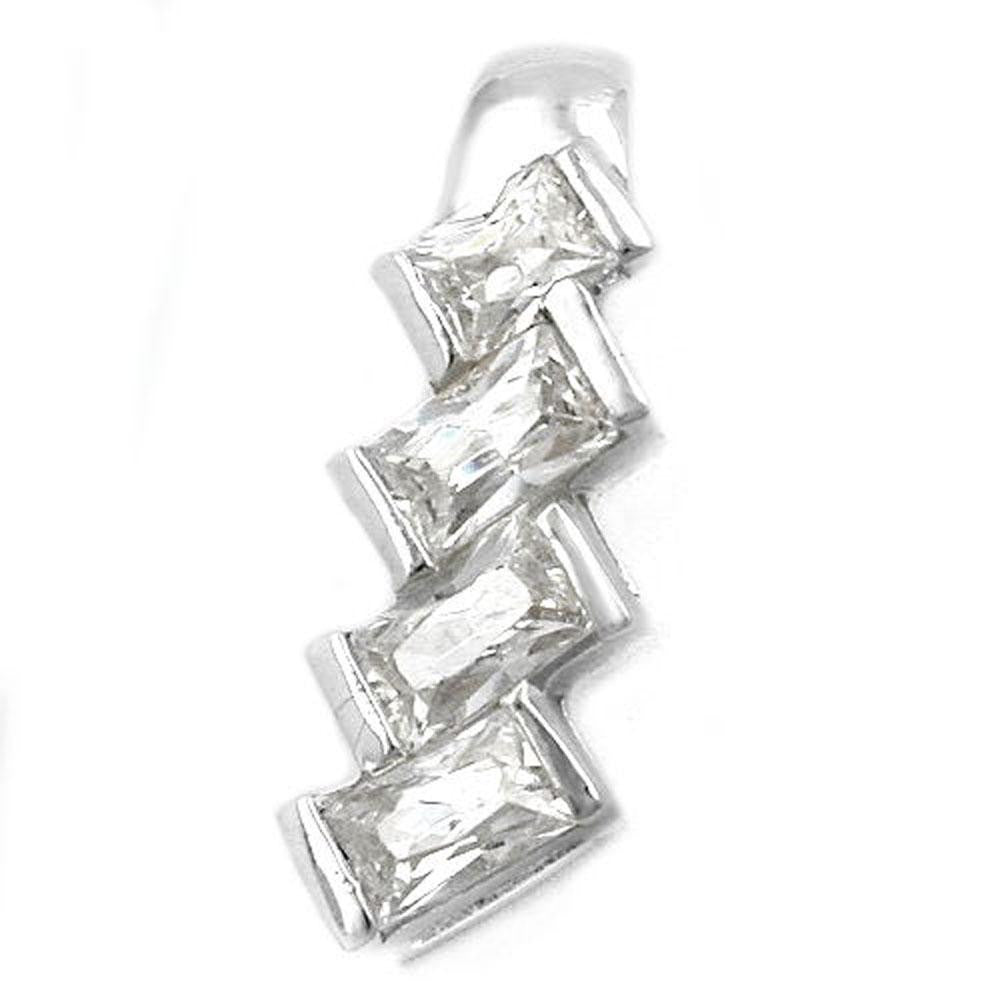 Pendant 4 Zirconia Crystals Silver 925