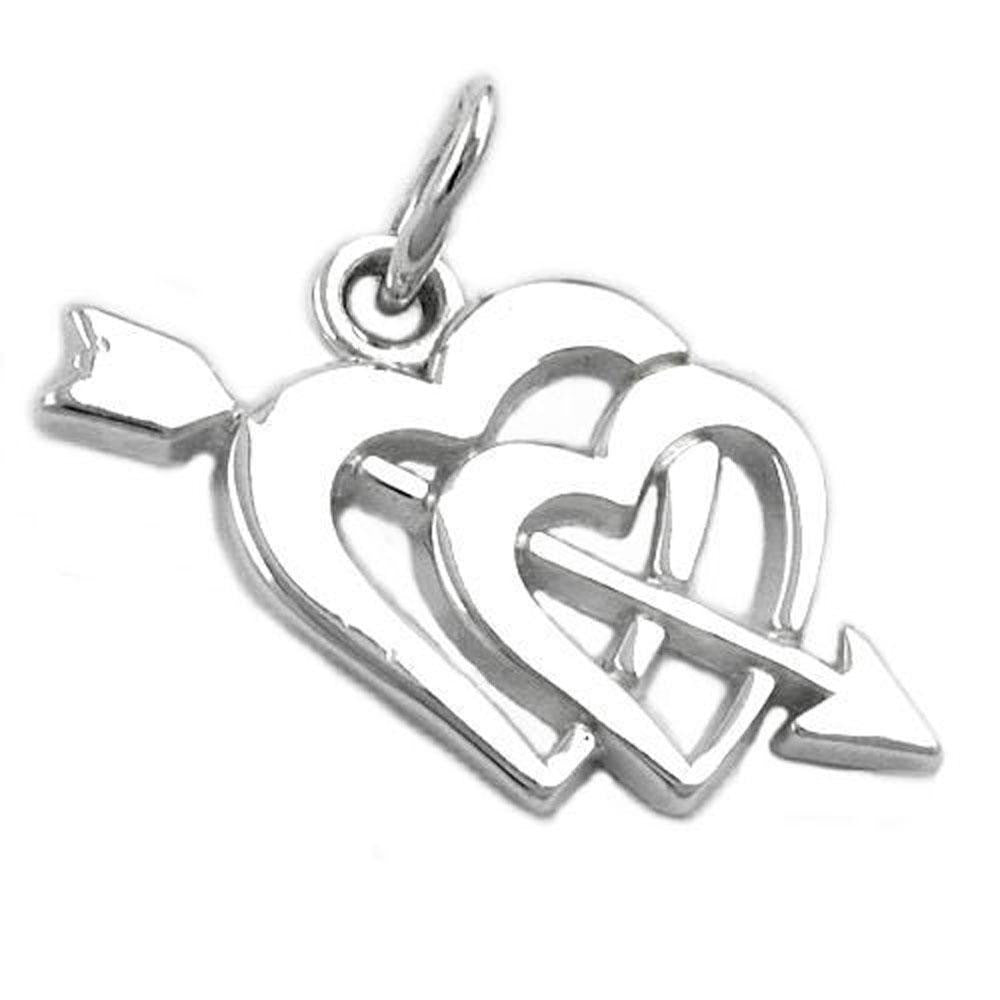 Pendant Two Hearts Silver 925