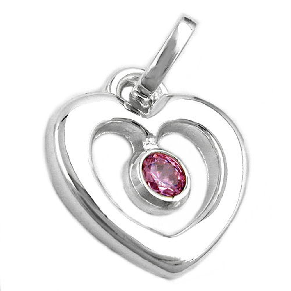 Pendant Heart With Zirconia Silver 925