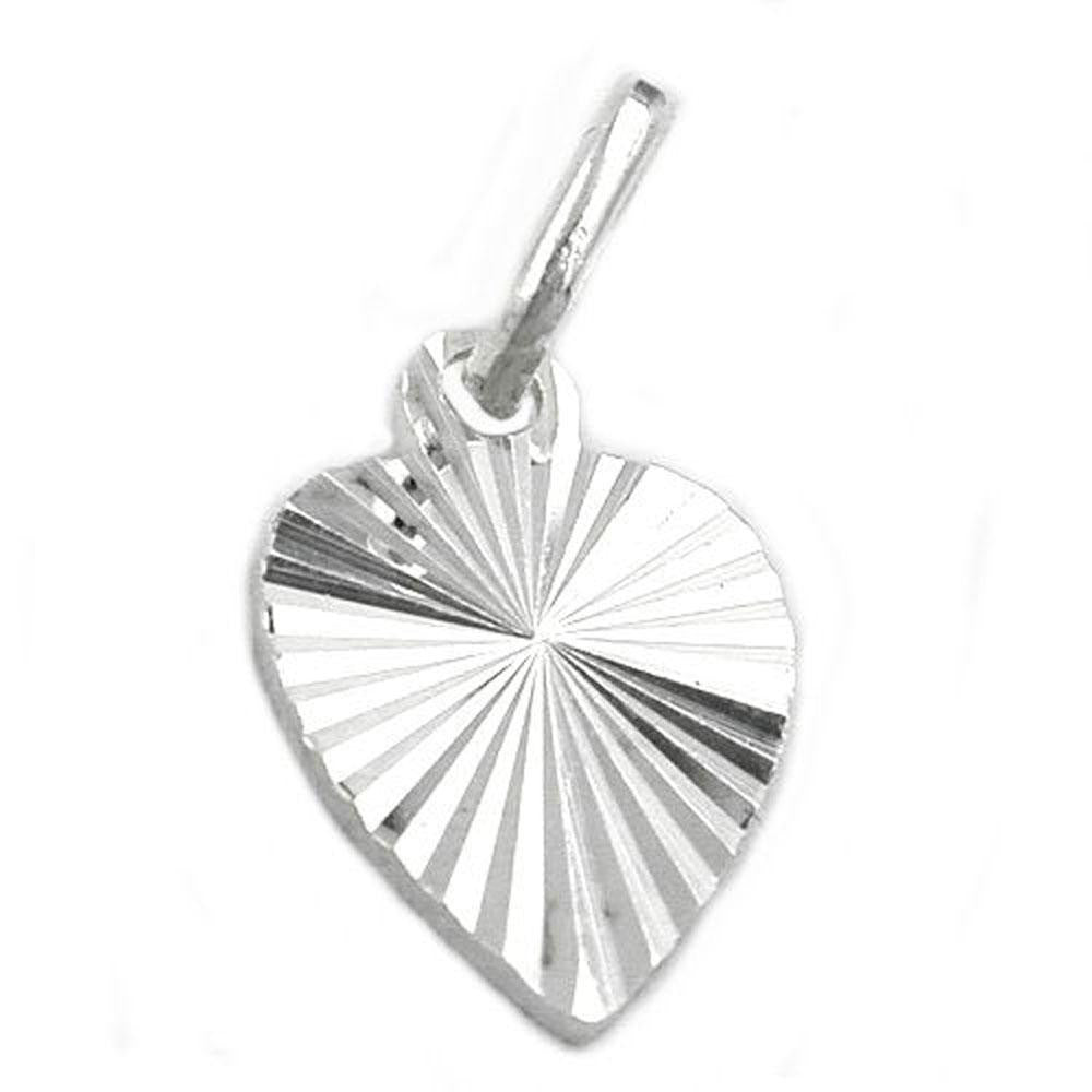 Pendant Heart Diamond Cut Silver 925