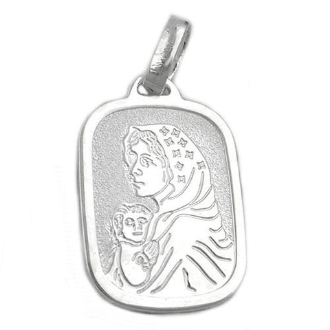 Religious Medal Mother Mary Silver 925