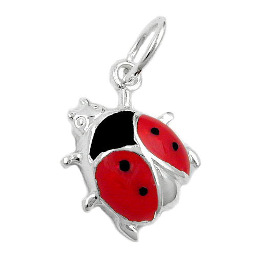 Pendant Ladybird Red-black Silver 925