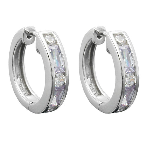 Hoop Earrings Zirconia Silver 925