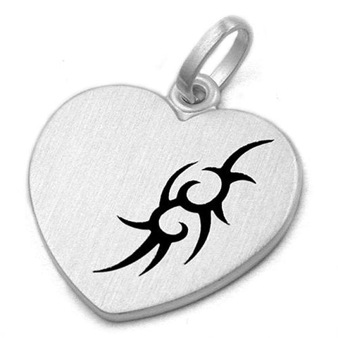 Pendant Heart With Tribal Design Silver 925