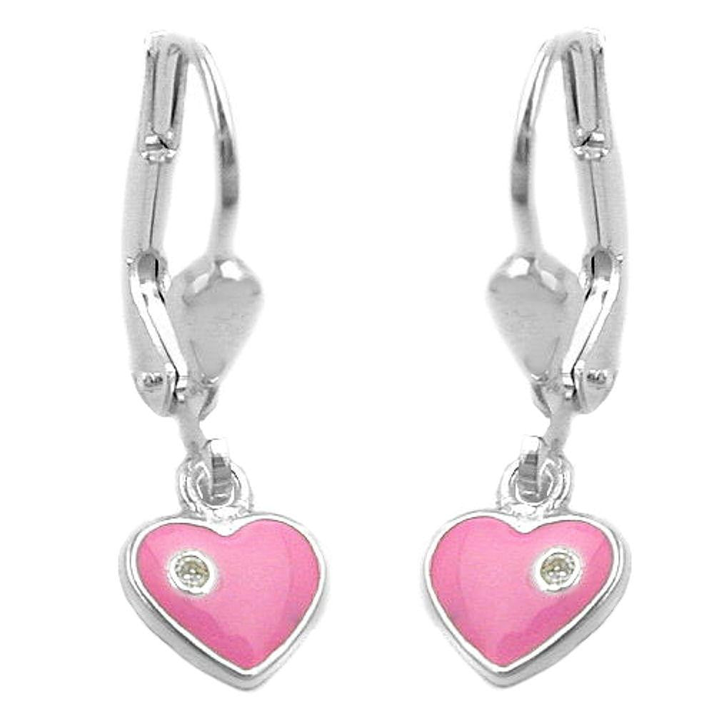 Earrings Leverback Heart Silver 925