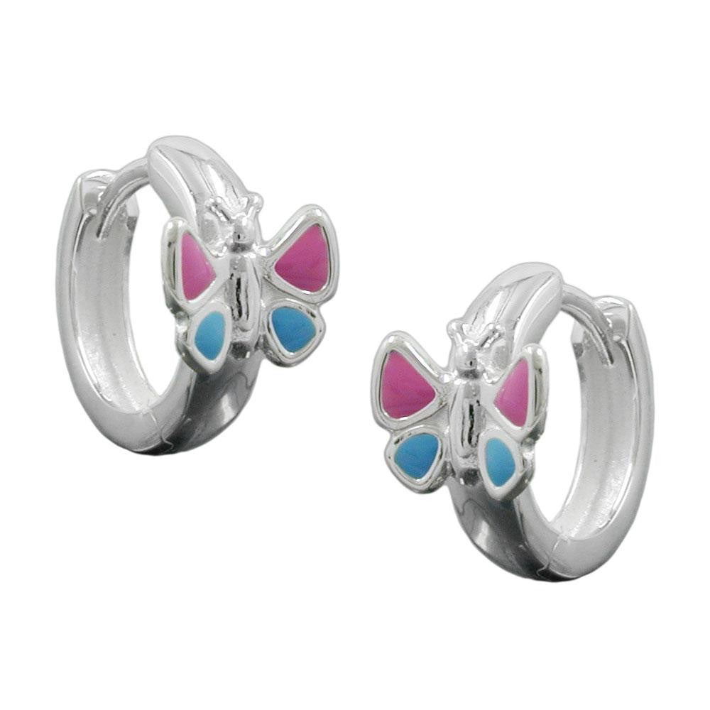 Hoop Earrings Butterfly Silver 925