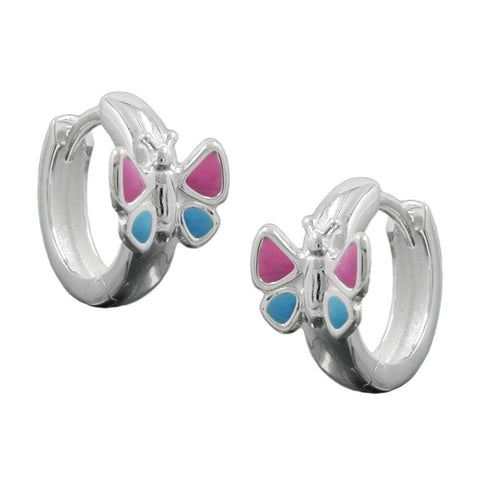 Hoop Earrings Butterfly Silver 925