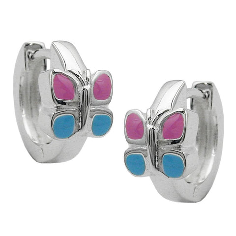 Hoop Earrings Butterfly Silver 925