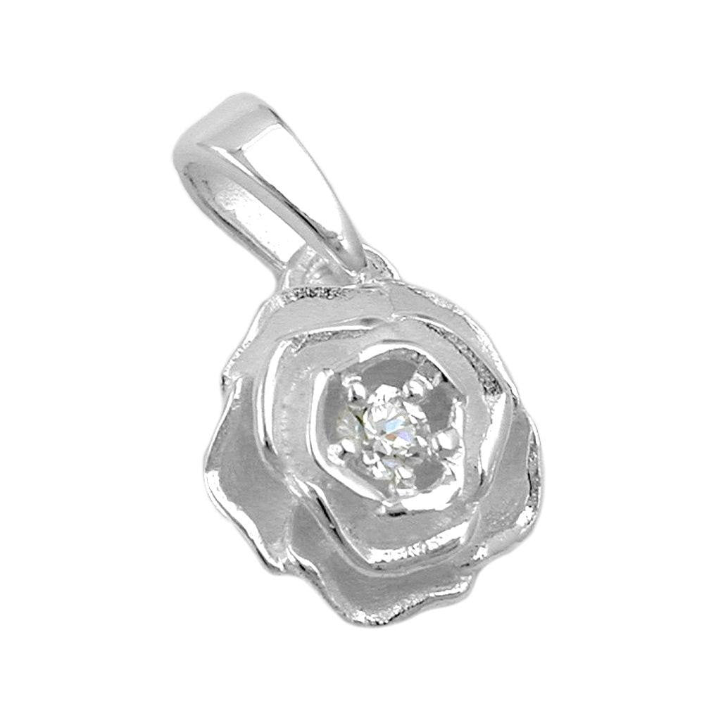 Pendant Rose With Zirconia Silver 925