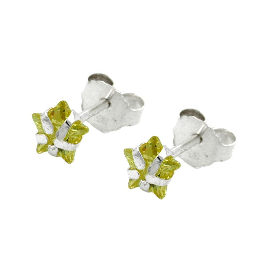 Stud Earrings Jonquill- Yellow Zirconia Silver 925