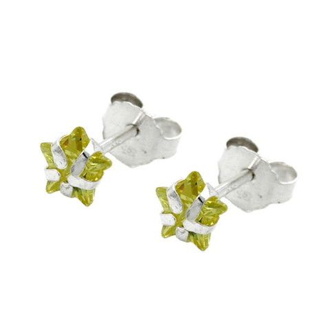 Stud Earrings Jonquill- Yellow Zirconia Silver 925