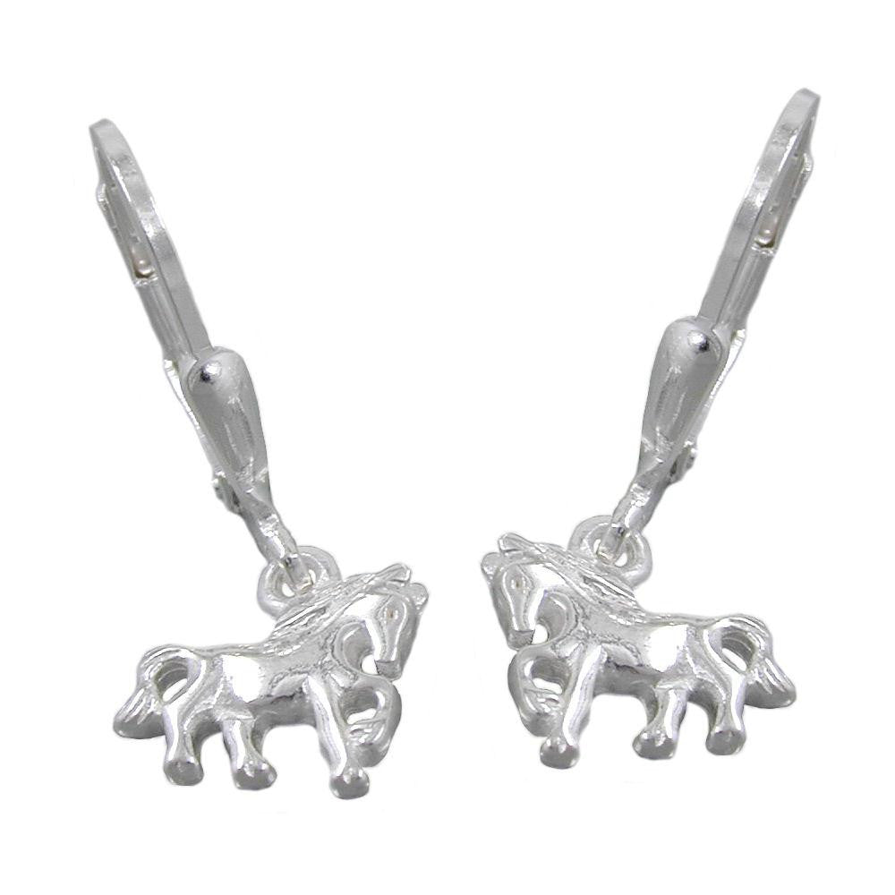 Leverback Earrings Horse Silver 925