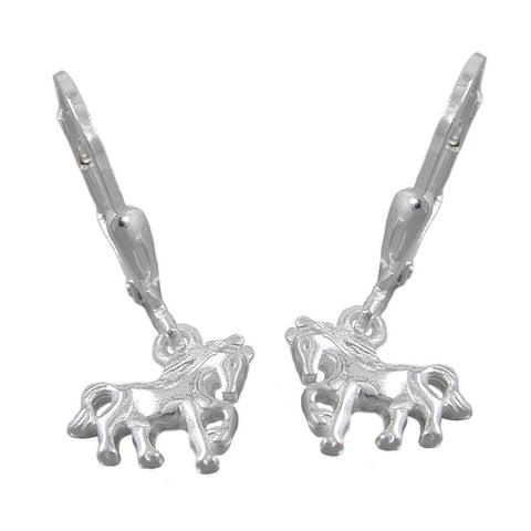 Leverback Earrings Horse Silver 925