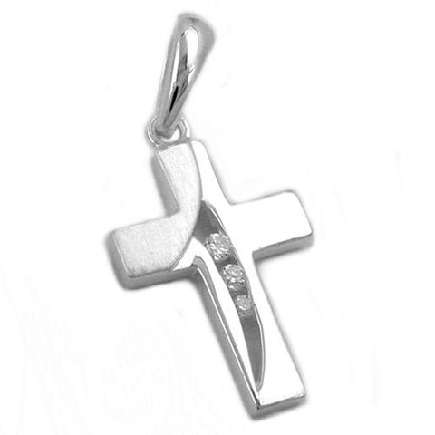 Pendant Cross 3x Zirconia Silver 925