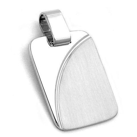 Pendant Rectangular Diamond Cut Silver 925