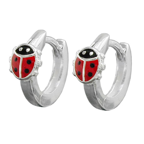 Hoop Earrings Ladybird Silver 925