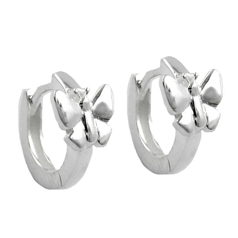 Hoop Earrings Butterfly Silver 925