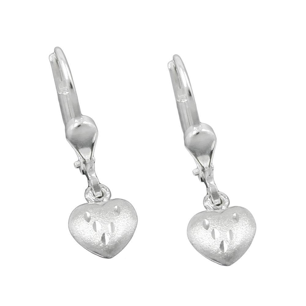 Leverback Earrings Hearts Silver 925