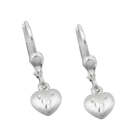 Leverback Earrings Hearts Silver 925