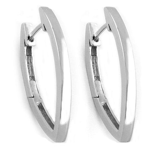 Hoop Earrings Rhodium Plated Silver 925