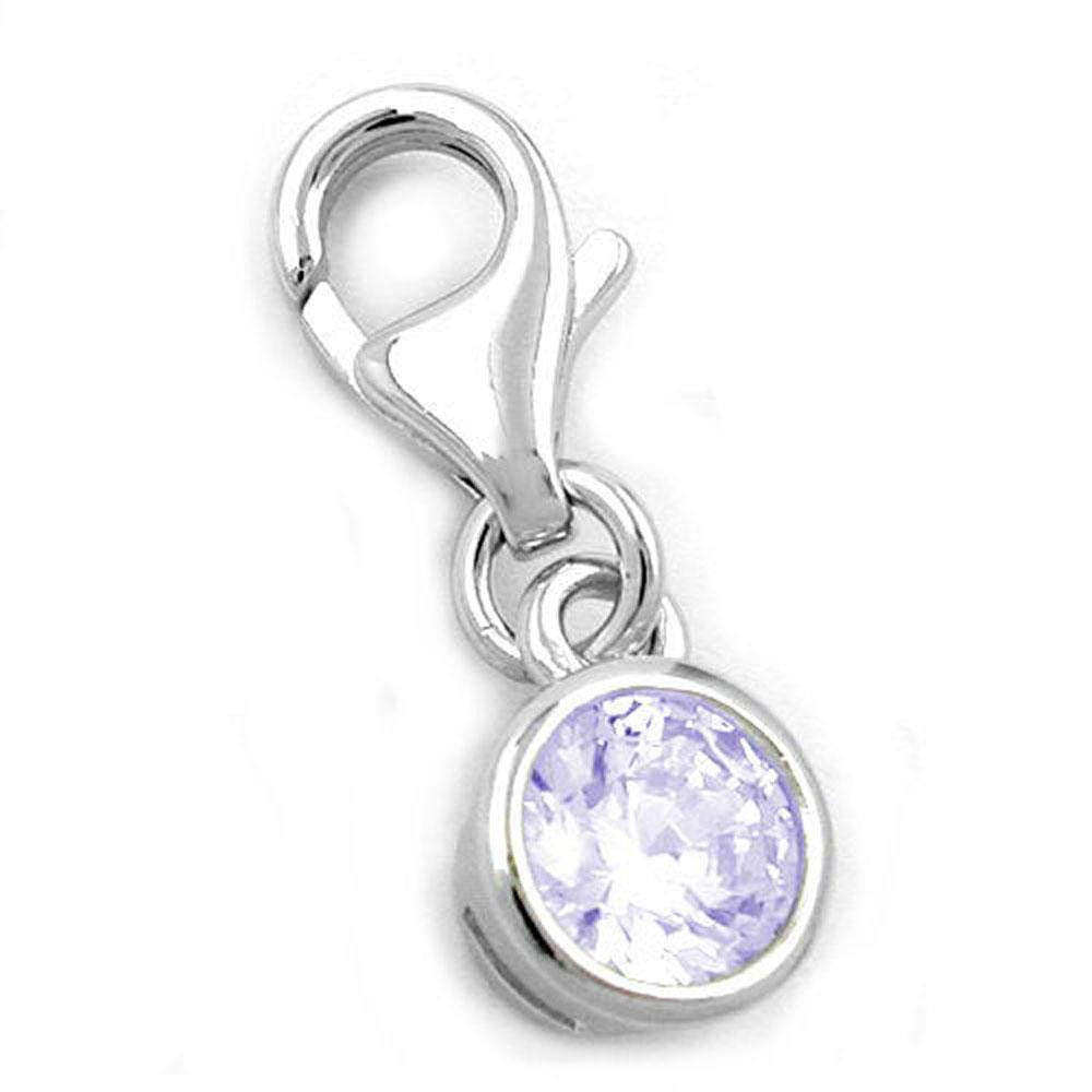 Pendant Charm Glass 5mm Silver 925