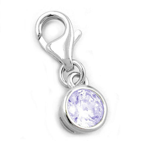 Pendant Charm Glass 5mm Silver 925