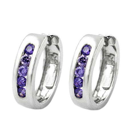 Hoop Earrings Zirconia Silver 925
