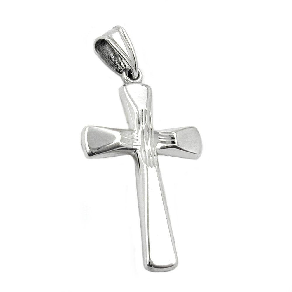 Pendant Cross Diamond Cut Silver 925