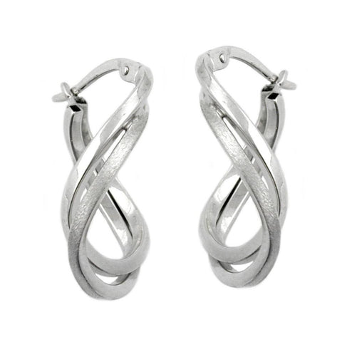 Hoop Earrings Oval & Twisted Silver 925