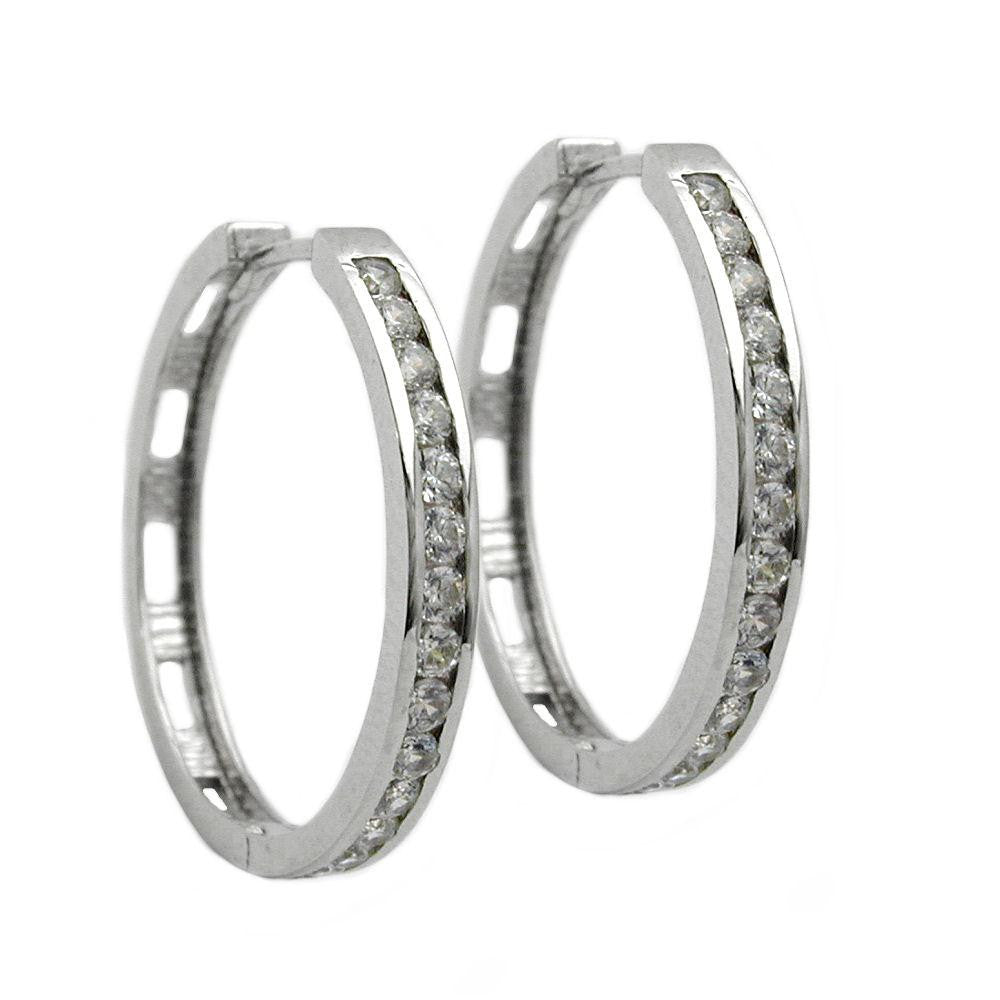 Hoop Earrings Zirconia Silver 925