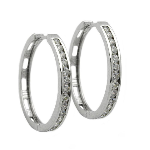 Hoop Earrings Zirconia Silver 925