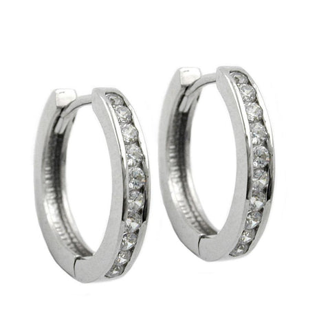 Hoop Earrings Zirconia Silver 925