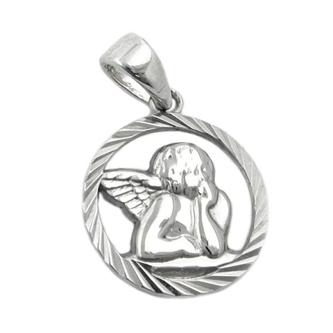 Pendant Angel In Circle Silver 925