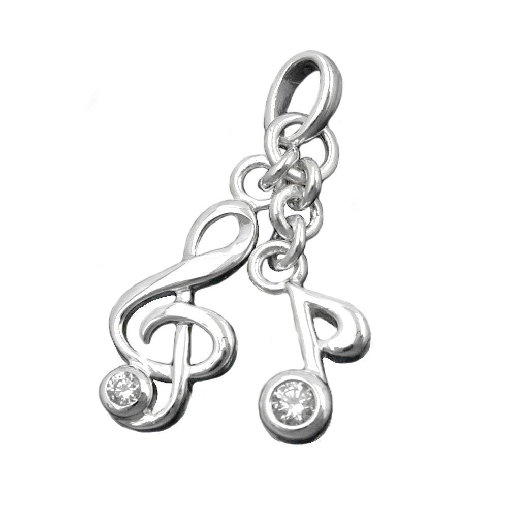 Pendant Clef With Zirconia Silver 925