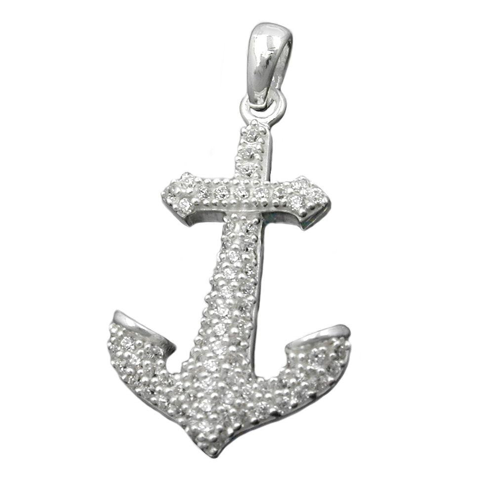 Pendant Anchor With Zirconia Silver 925